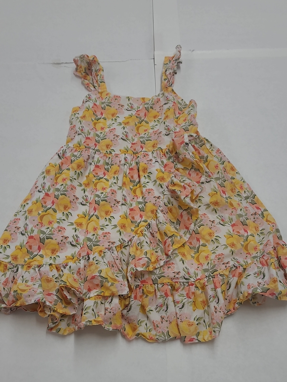 Janie And Jack Pink/Yellow Floral Sleeveless Dress Size 6